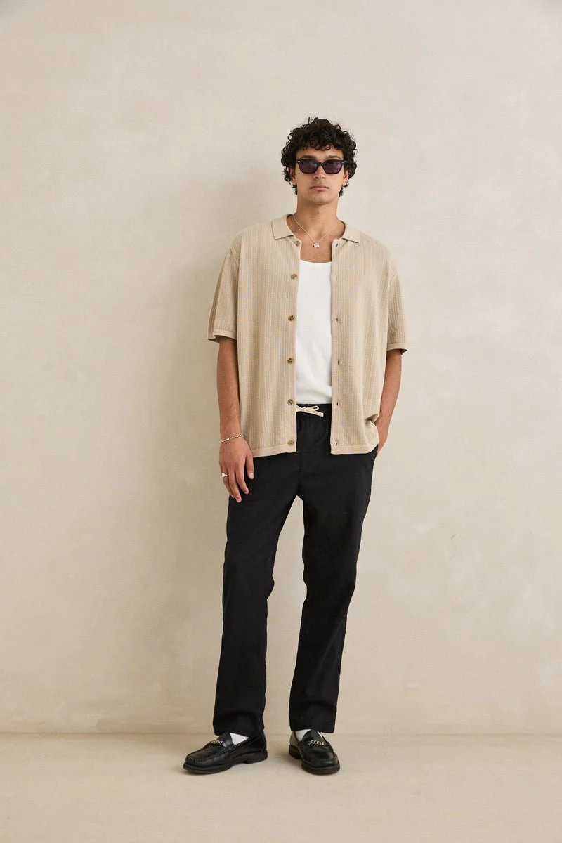 Rhythm Textured Knit Short Sleeve Shirt - Image 4
