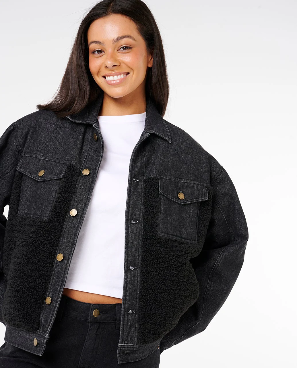 Rip Curl Women's Cruisin Sherpa Denim Jacket - Image 6