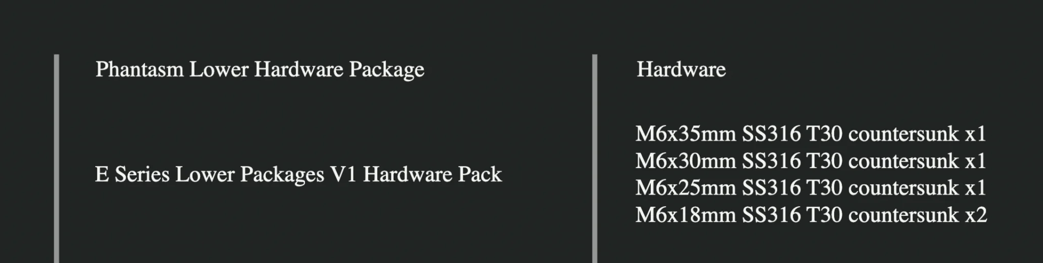 Slingshot E Series Lower Package V1 Hardware Packs - Image 2